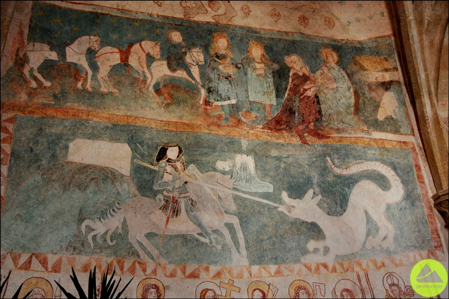 średniowieczne malowidła w Lubiechowej