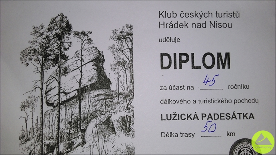 Lužická padesátka dyplom